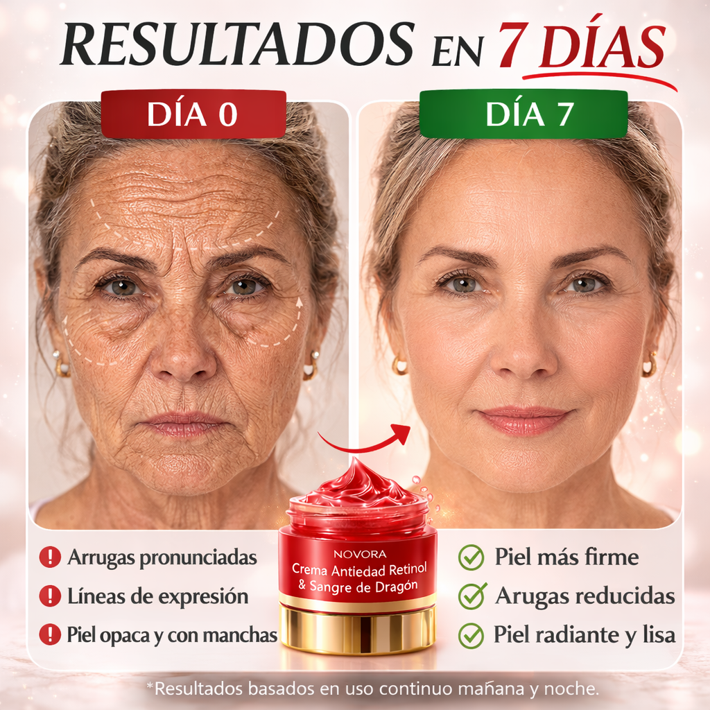 Crema Antiarrugas con Retinol y Sangre de Dragón | Reafirma y Rejuvenece tu Piel en Días