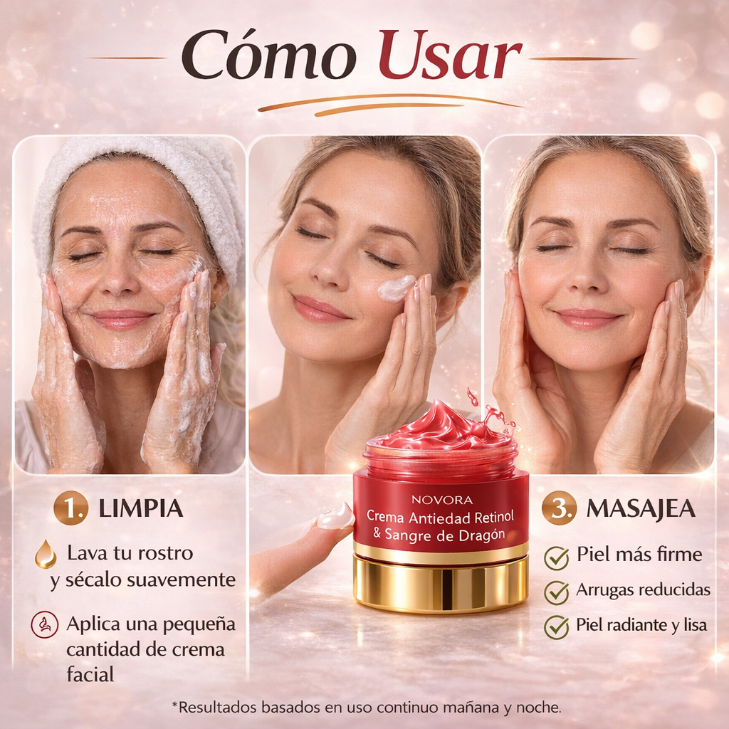 Crema Antiarrugas con Retinol y Sangre de Dragón | Reafirma y Rejuvenece tu Piel en Días