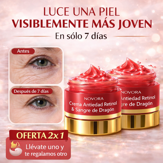 Crema Antiarrugas con Retinol y Sangre de Dragón | Reafirma y Rejuvenece tu Piel en Días